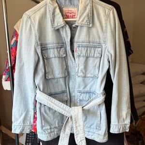 Levi's Light Blue Belted Jean Jacket for Women
